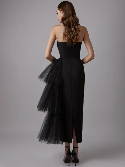 Side Mesh Strapless Dress - Image 2