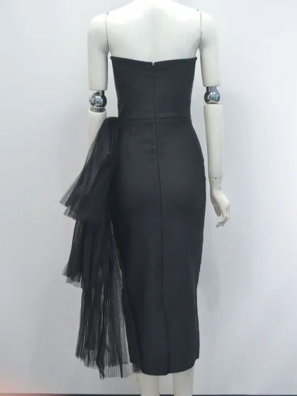 Side Mesh Strapless Dress - Image 5