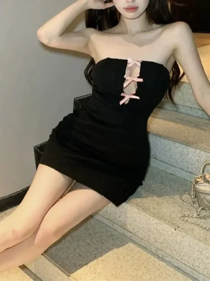 Bow Hole Strapless Dress - Image 4