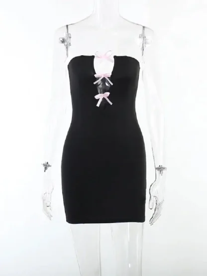 Bow Hole Strapless Dress - Image 5