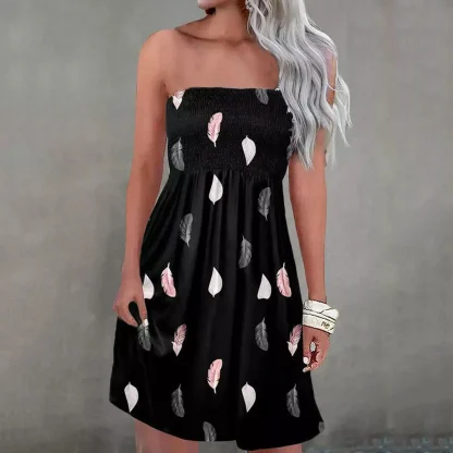Smocked Leopard Strapless Dress - Image 3