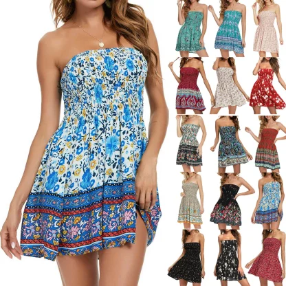Smocked Floral Strapless Dress - Image 6