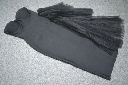 Side Mesh Strapless Dress - Image 6