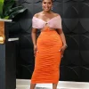 Ruched Color-block Strapless Dress - Image 3