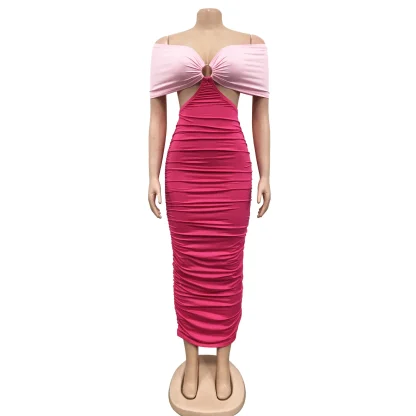 Ruched Color-block Strapless Dress - Image 4