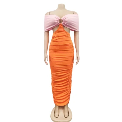 Ruched Color-block Strapless Dress - Image 5