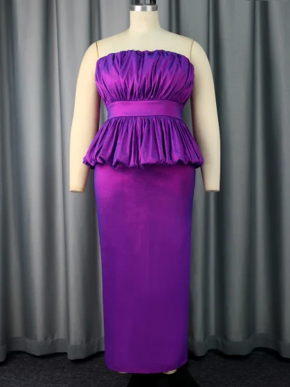 Ruffle Evening Strapless Dress - Image 3