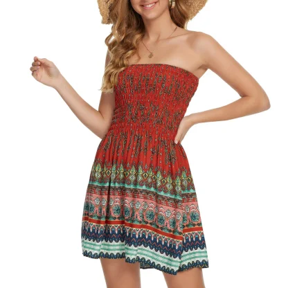 Smocked Floral Strapless Dress - Image 2
