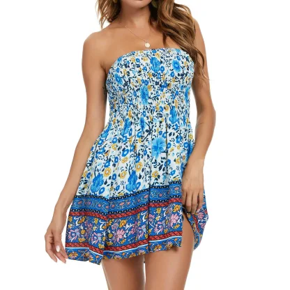 Smocked Floral Strapless Dress - Image 4