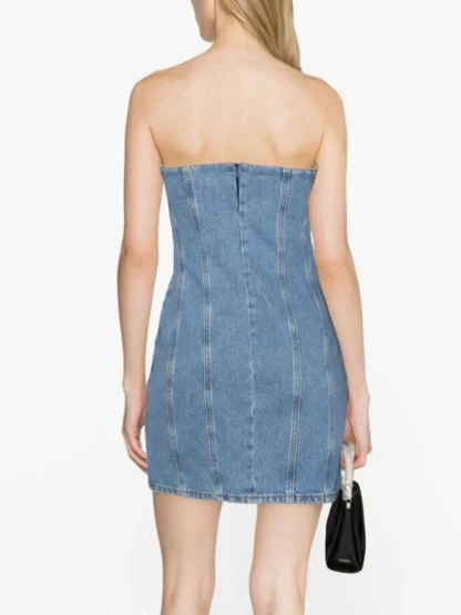 Sweetheart Denim Strapless Dress - Image 2