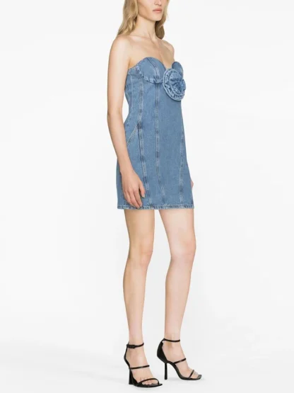 Sweetheart Denim Strapless Dress - Image 4