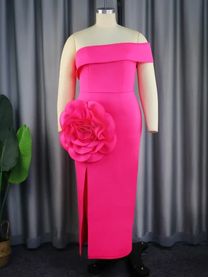 Fushia Pink Strapless Dress - Image 5