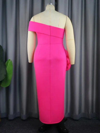 Fushia Pink Strapless Dress - Image 6
