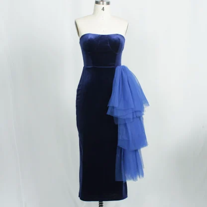 Elegant Mesh Strapless Dress - Image 2