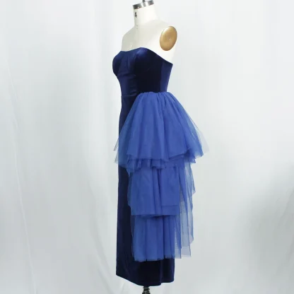 Elegant Mesh Strapless Dress - Image 3