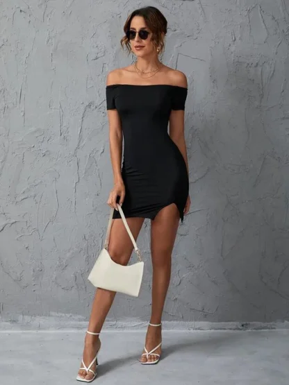 Basic Black Strapless Dress - Image 5