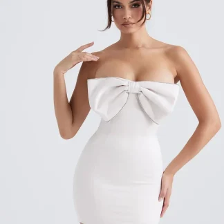White Strapless Mini Dress
