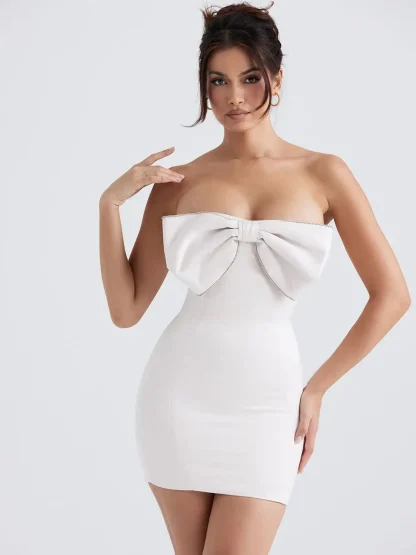 White Strapless Mini Dress