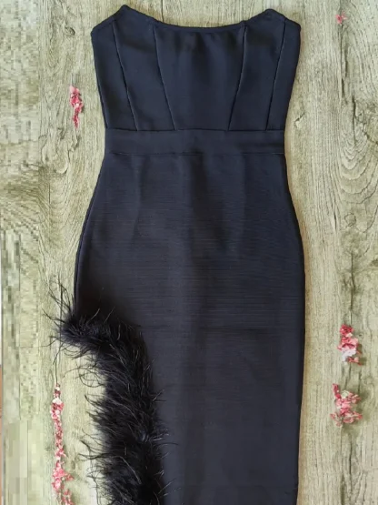 Midi Split Strapless Dress - Image 4