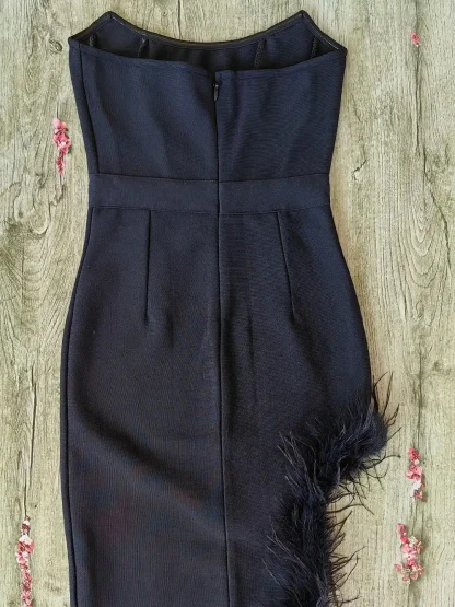 Midi Split Strapless Dress - Image 5