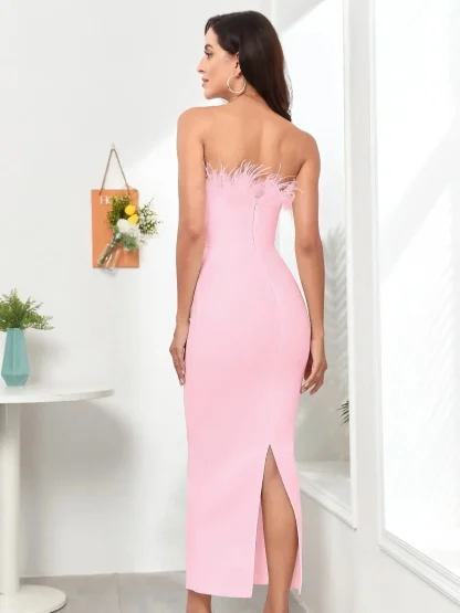 Luxury Bodycon Strapless Dress - Image 3