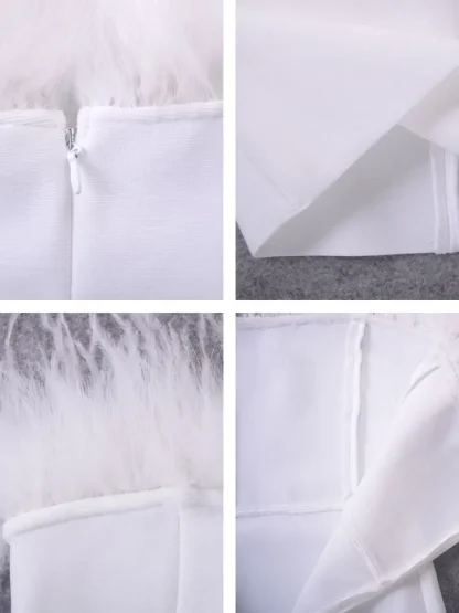 Elegant Feather-like Strapless Dress - Image 6