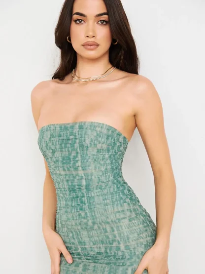 Side Ruched Strapless Dress - Image 2