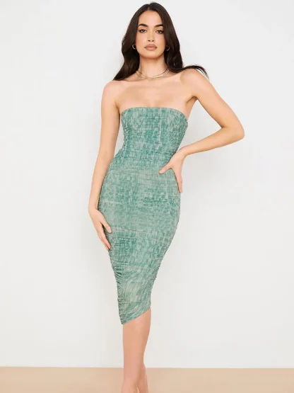 Side Ruched Strapless Dress - Image 3