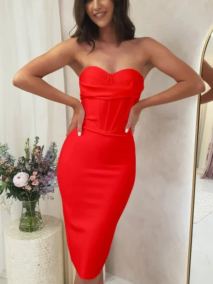 Corset Bandage Strapless Dress - Image 2