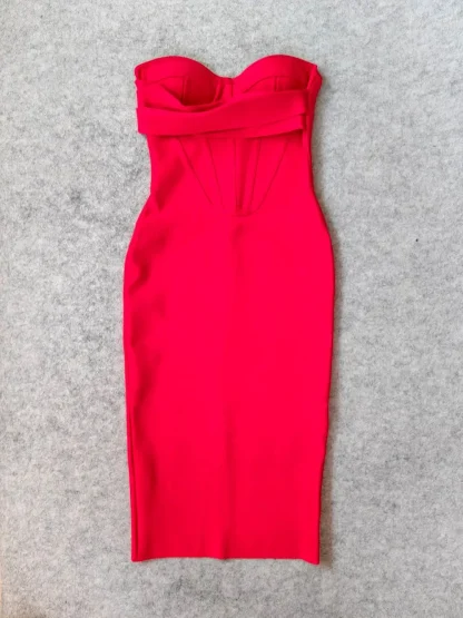 Corset Bandage Strapless Dress - Image 4
