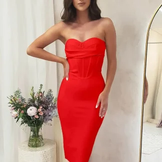 Red Strapless Dress