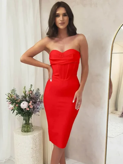 Red Strapless Dress
