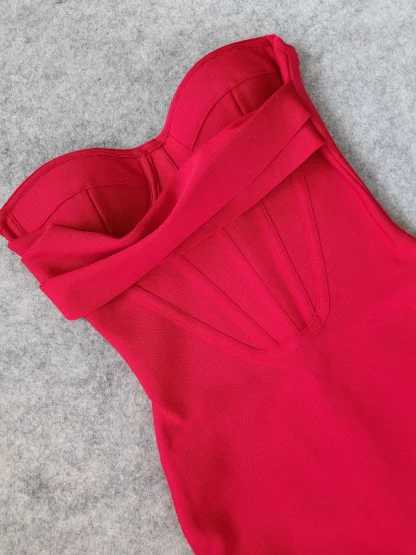 Corset Bandage Strapless Dress - Image 6