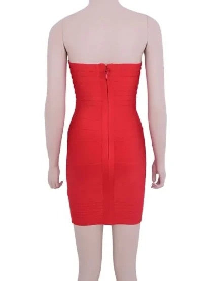 Solid Bodycon Strapless Dress - Image 3