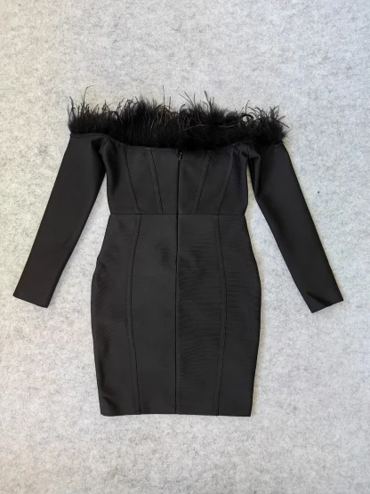 Long Sleeve Cocktail Strapless Dress - Image 6