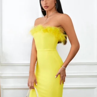 Yellow Strapless Dress