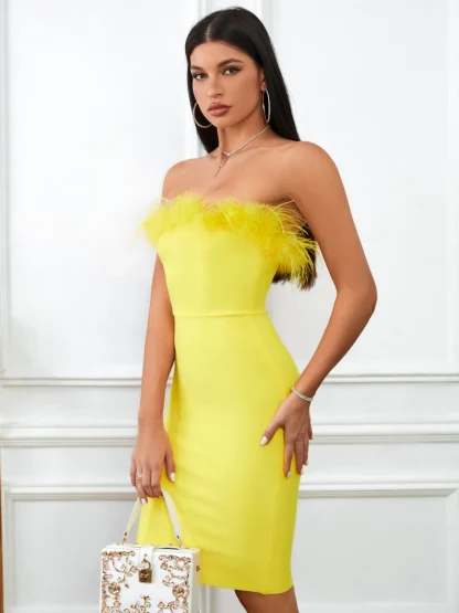 Yellow Strapless Dress