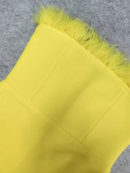 Elegant Yellow Strapless Dress - Image 6