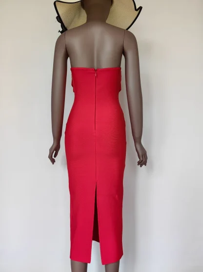 Sexy Red Bandage Strapless Dress - Image 4