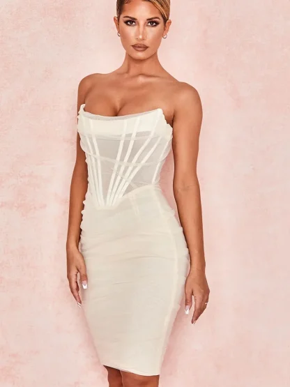 Elegant Corset Strapless Dress - Image 2