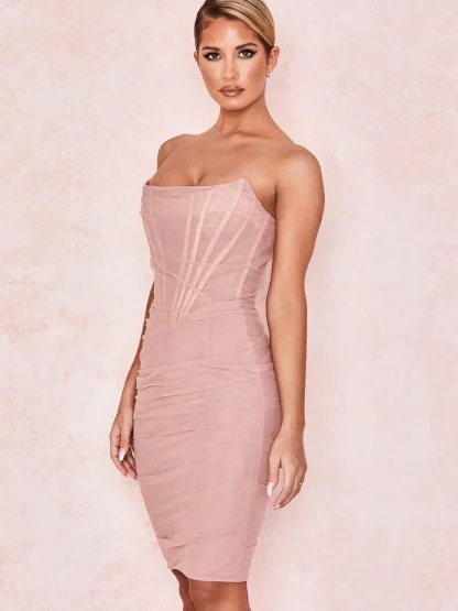 Elegant Corset Strapless Dress - Image 4