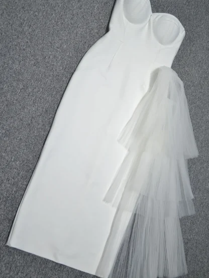 White Romantic Strapless Dress - Image 5