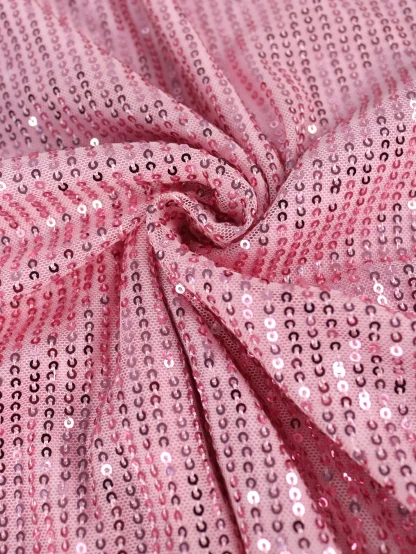 Elegant Sequins Pink Strapless Dress - Image 5