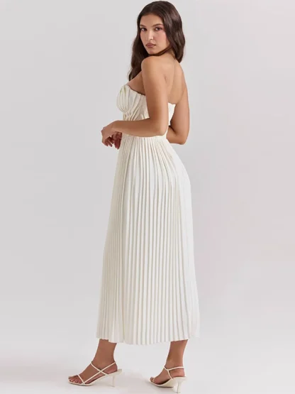 Pleated Maxi Strapless Dresses - Image 3