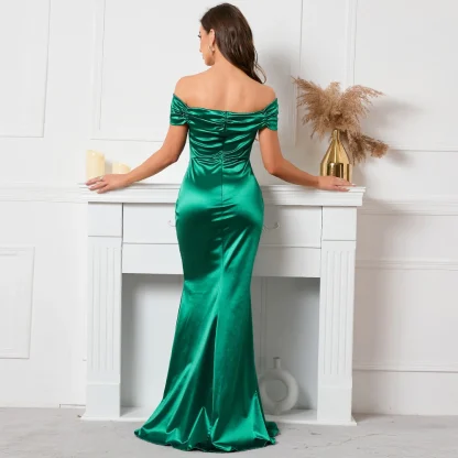 Elegant Draped Strapless Dress - Image 5