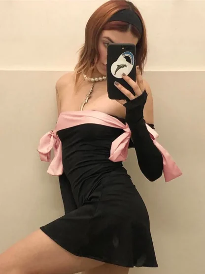 Off-shoulder Bow Strapless Dresses - Image 2