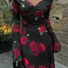 Floral Off-shoulder Strapless Dress - Image 2
