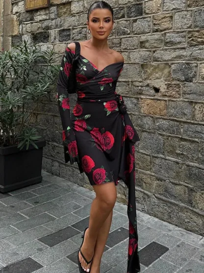 Strapless Floral Dress