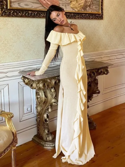 Elegant Ruffled Strapless Dresses - Image 3