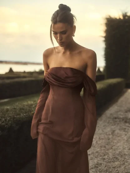 See-though Mesh Strapless Dresses - Image 2